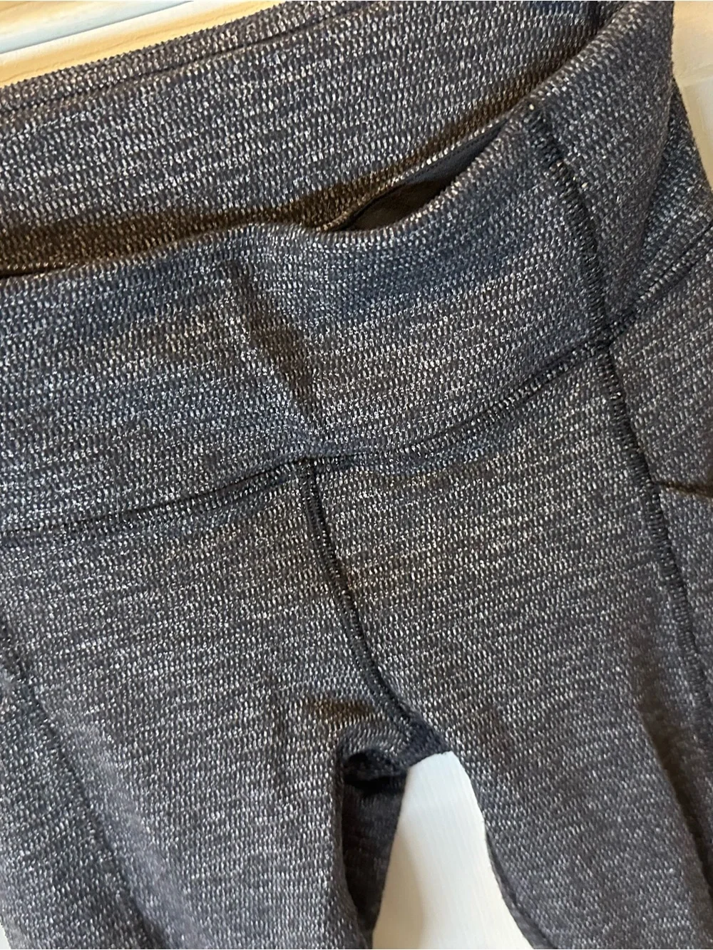 lululemon athletica Black Heathered Leggings with Zip Pocket